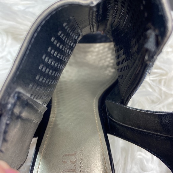 ANA “ANA TROUT” Vegan Leather Peep Toe Punch Out Heel - Picture 10 of 10